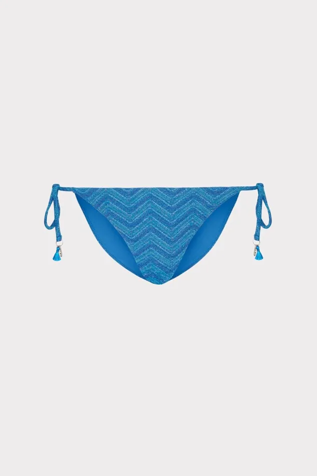 Women Bikinis Milly Jacquard String Bikini Bottom Blue Multi