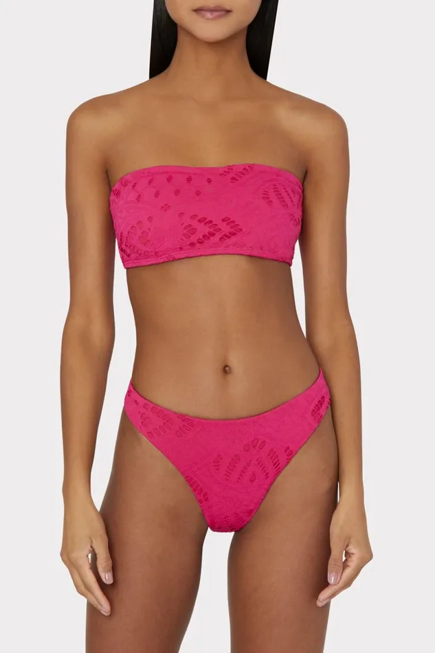 Women Bikinis Milly Margot Lace Eyelet Bikini Bottom Pink Women Bikinis Milly Margot Lace Eyelet Bikini Bottom Pink