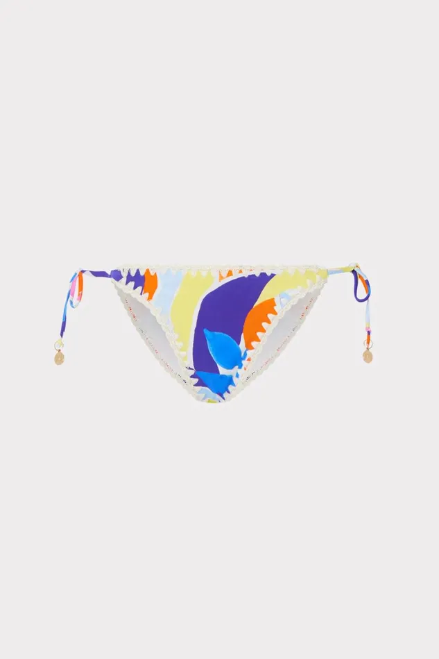 Women Bikinis Milly Painted Bloom Bikini Bottom Blue Multi