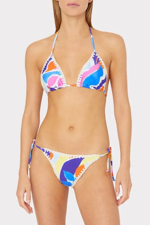 Women Bikinis Milly Painted Bloom Bikini Bottom Blue Multi Women Bikinis Milly Painted Bloom Bikini Bottom Blue Multi