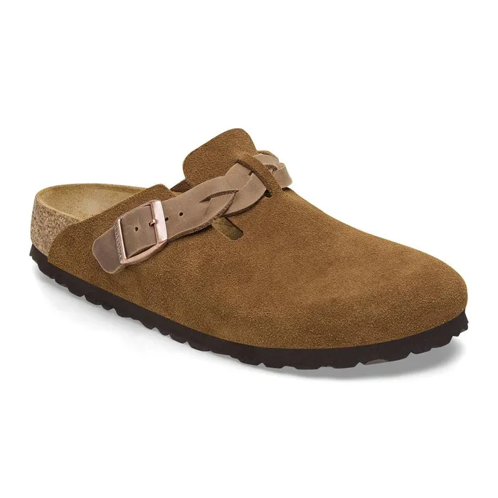 Women Birkenstock Clogs Boston Braided Mink