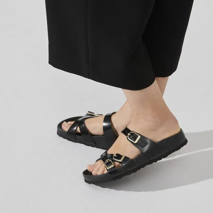 Women Birkenstock MultiStrap Franca High Shine Black