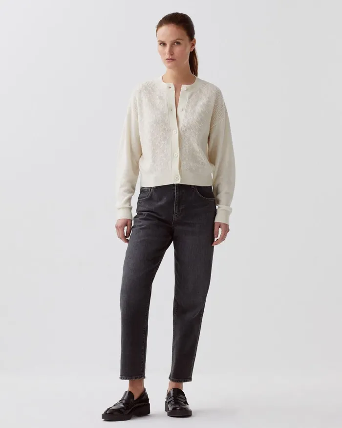 Women Cardigan With Decorative Stitching Glass Green Beige Comptoir Des Cotonniers Knit Women Cardigan With Decorative Stitching Glass Green Beige Comptoir Des Cotonniers Knit