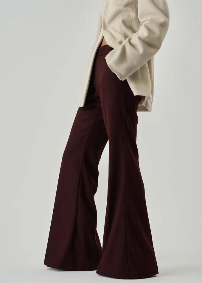 Women Castel Bootcut Pants 8211 Burgundy The Frankie Shop Bottoms