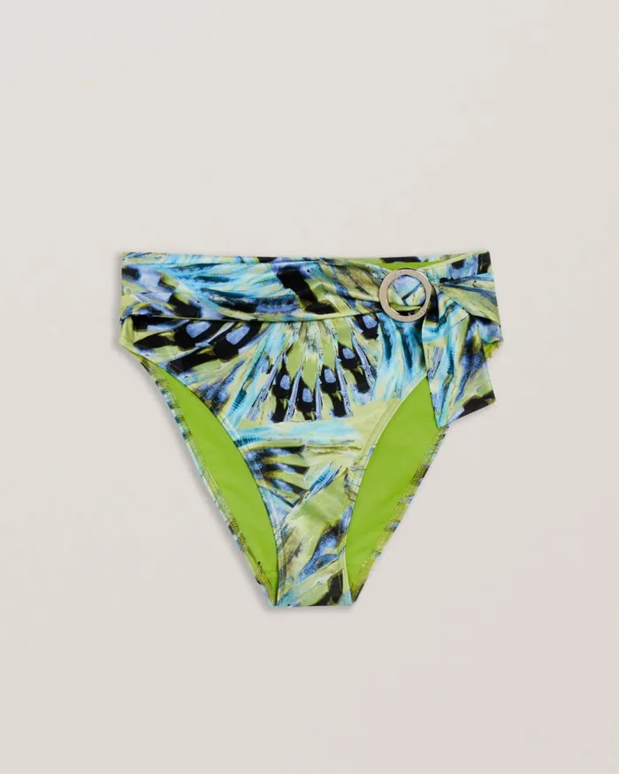 Women CHAYRL 8211 Belted High Waist Bikini Bottoms Lime Ted Baker Swimwear and Beachwear