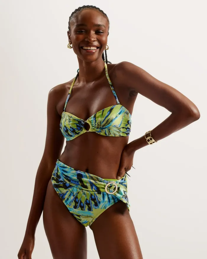 Women CHAYRL 8211 Belted High Waist Bikini Bottoms Lime Ted Baker Swimwear and Beachwear Women CHAYRL 8211 Belted High Waist Bikini Bottoms Lime Ted Baker Swimwear and Beachwear