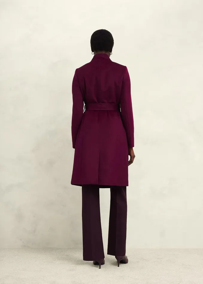 Women Coats and Jackets Hobbs Cristie Wool Coat Warm Plum