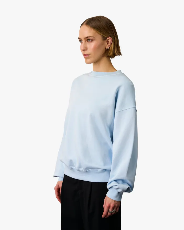 Women Colorfulstandard Organic Oversized Crew 8211 Polar Blue Crewneck Sweatshirts
