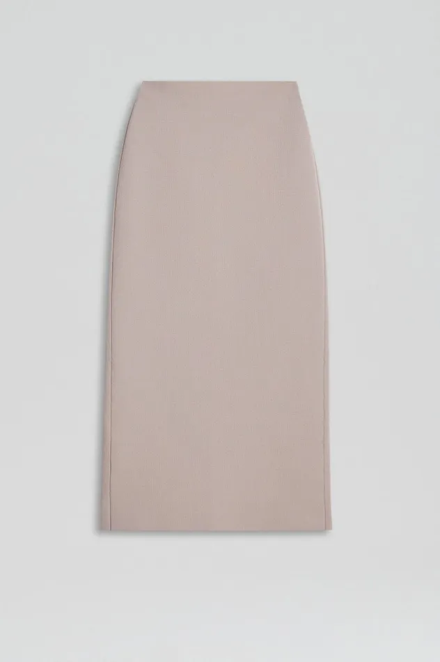 Women CREPE KNIT PENCIL SKIRT MIDI OYSTER Skirts Scanlan Theodore