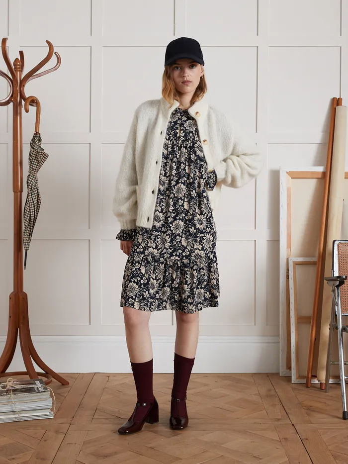 Women Cyrillus Clothing Short Pablo Piatti Print Dress Imp Rosae