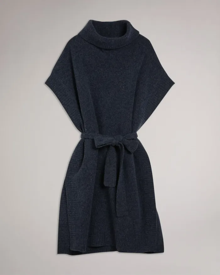 Women DANLENA 8211 Engineered Knit Funnel Neck Cape Navy Ted Baker Jumpers and Cardigans Women DANLENA 8211 Engineered Knit Funnel Neck Cape Navy Ted Baker Jumpers and Cardigans