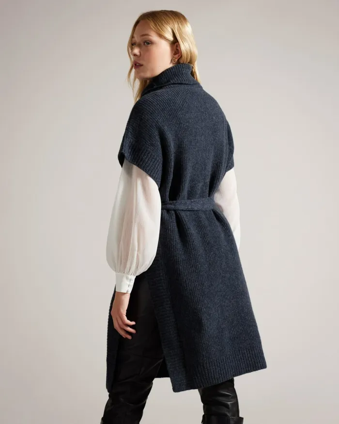 Women DANLENA 8211 Engineered Knit Funnel Neck Cape Navy Ted Baker Jumpers and Cardigans Women DANLENA 8211 Engineered Knit Funnel Neck Cape Navy Ted Baker Jumpers and Cardigans