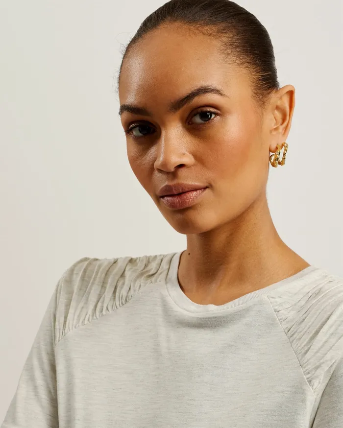 Women DAWNAAA 8211 Relaxed TShirt With Shoulder Gathers Greymarl Ted Baker Tops and Blouses Women DAWNAAA 8211 Relaxed TShirt With Shoulder Gathers Greymarl Ted Baker Tops and Blouses