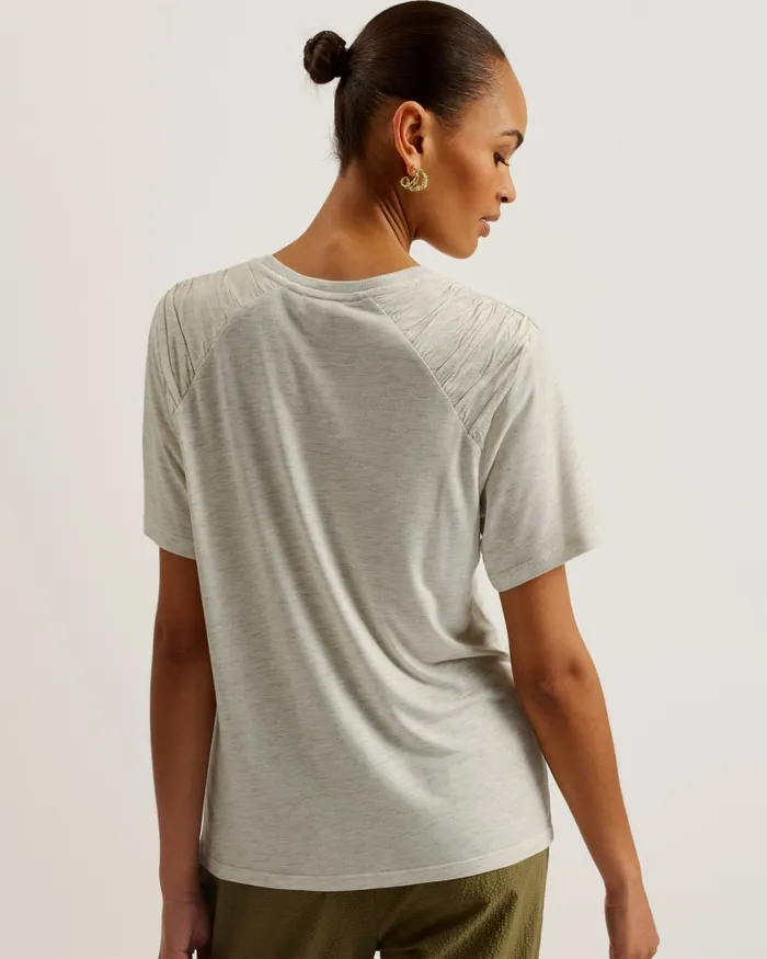 Women DAWNAAA 8211 Relaxed TShirt With Shoulder Gathers Greymarl Ted Baker Tops and Blouses Women DAWNAAA 8211 Relaxed TShirt With Shoulder Gathers Greymarl Ted Baker Tops and Blouses