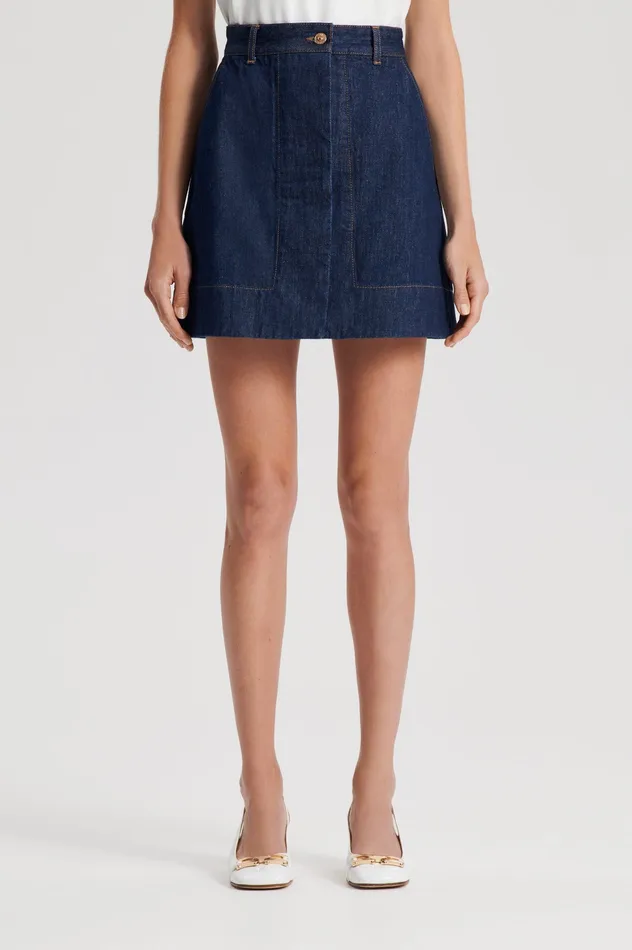 Women DENIM MINI SKIRT INDIGO Denim Scanlan Theodore
