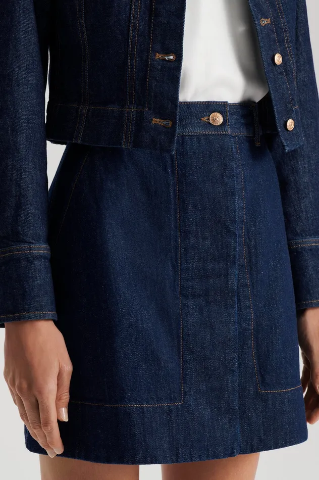 Women DENIM MINI SKIRT INDIGO Denim Scanlan Theodore
