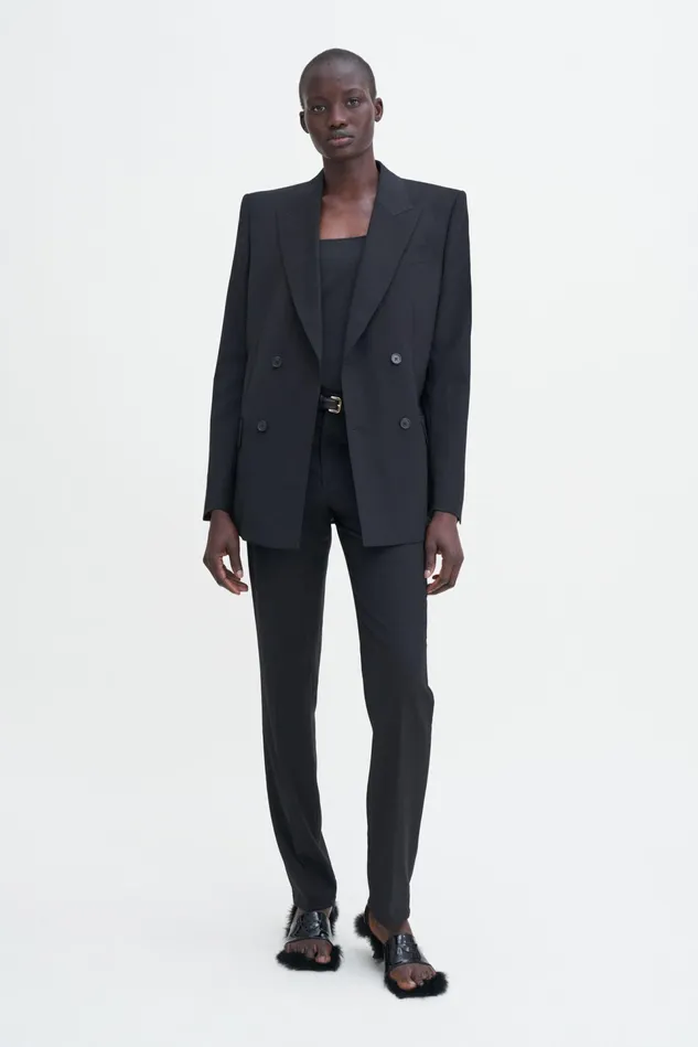 Women Double Breasted Blazer Black Filippa K Blazers