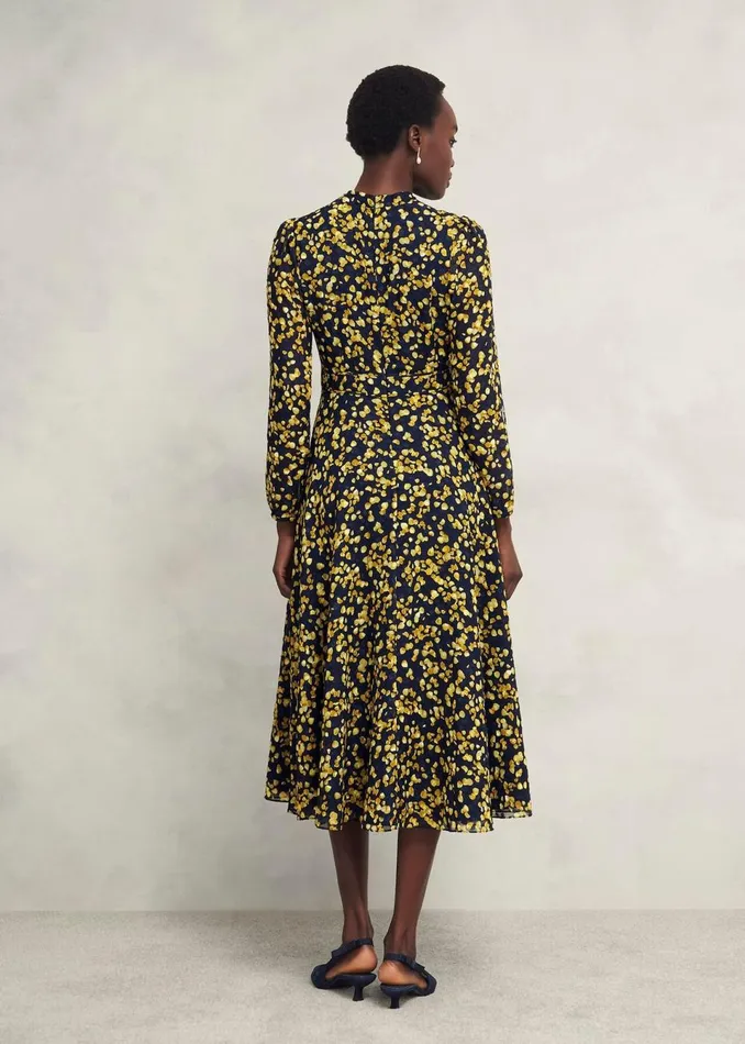 Women Dresses and Jumpsuits Hobbs Aurora Dress Navy Yellow