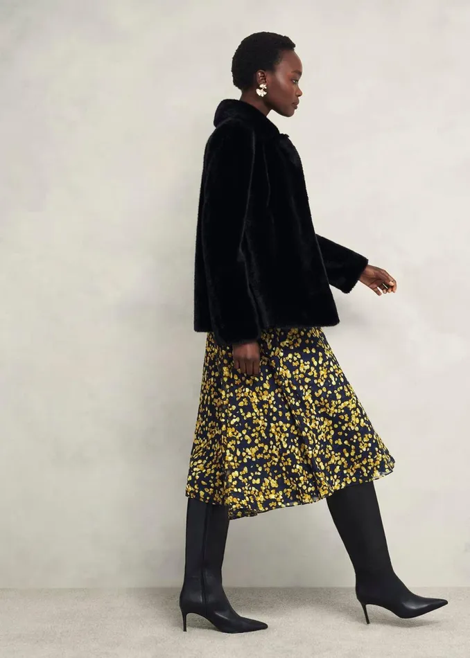 Women Dresses and Jumpsuits Hobbs Aurora Dress Navy Yellow