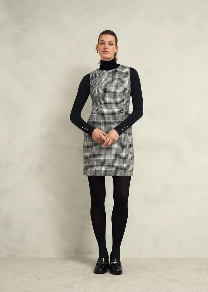 Women Dresses and Jumpsuits Hobbs Brea Wool Dress Black White