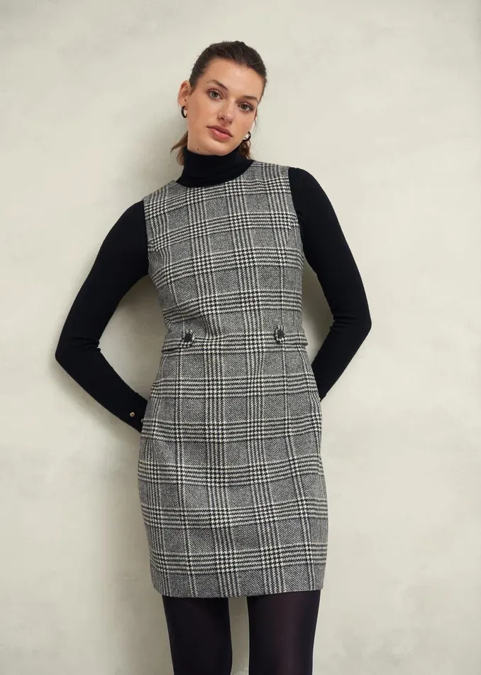 Women Dresses and Jumpsuits Hobbs Brea Wool Dress Black White