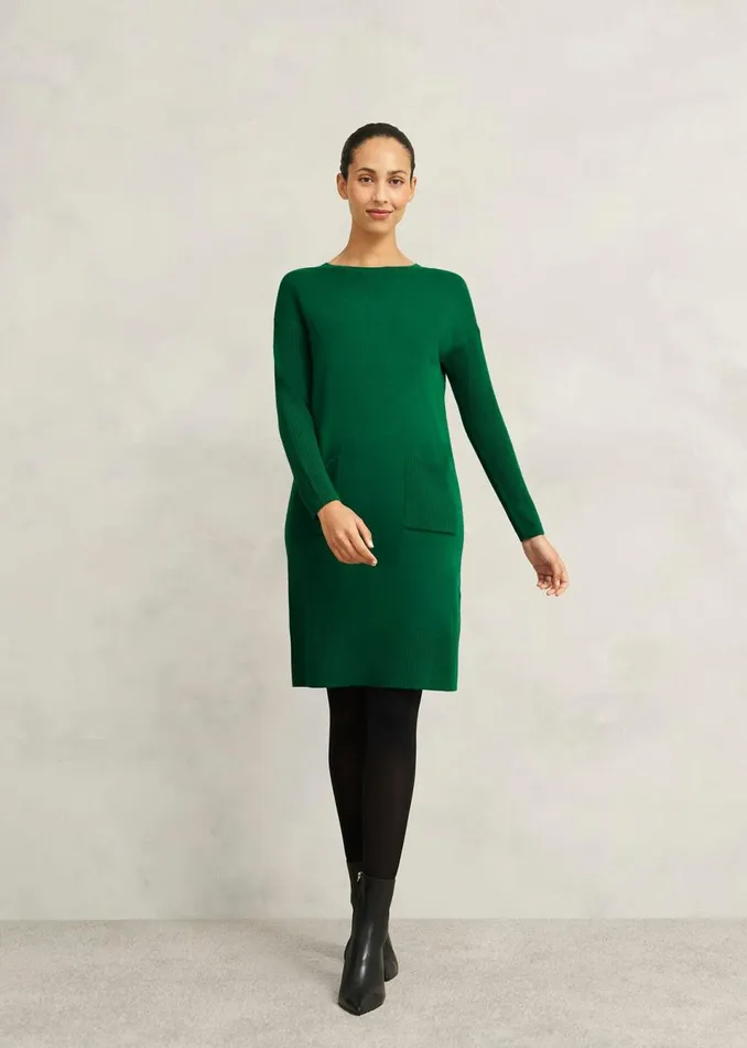 Women Dresses and Jumpsuits Hobbs Devora Knitted Dress With Cashmere Verdent Green
