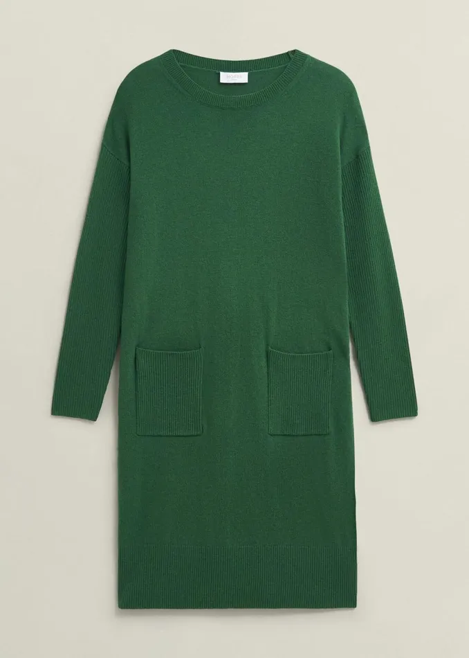 Women Dresses and Jumpsuits Hobbs Devora Knitted Dress With Cashmere Verdent Green