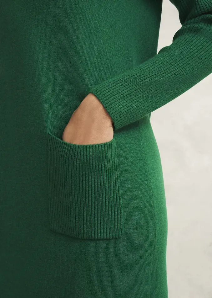 Women Dresses and Jumpsuits Hobbs Devora Knitted Dress With Cashmere Verdent Green