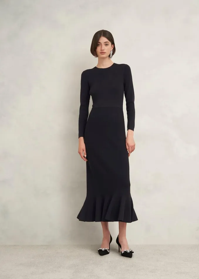 Women Dresses and Jumpsuits Hobbs Lucilla Knitted Dress Hobbs Black
