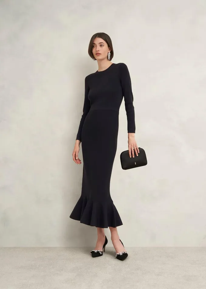 Women Dresses and Jumpsuits Hobbs Lucilla Knitted Dress Hobbs Black