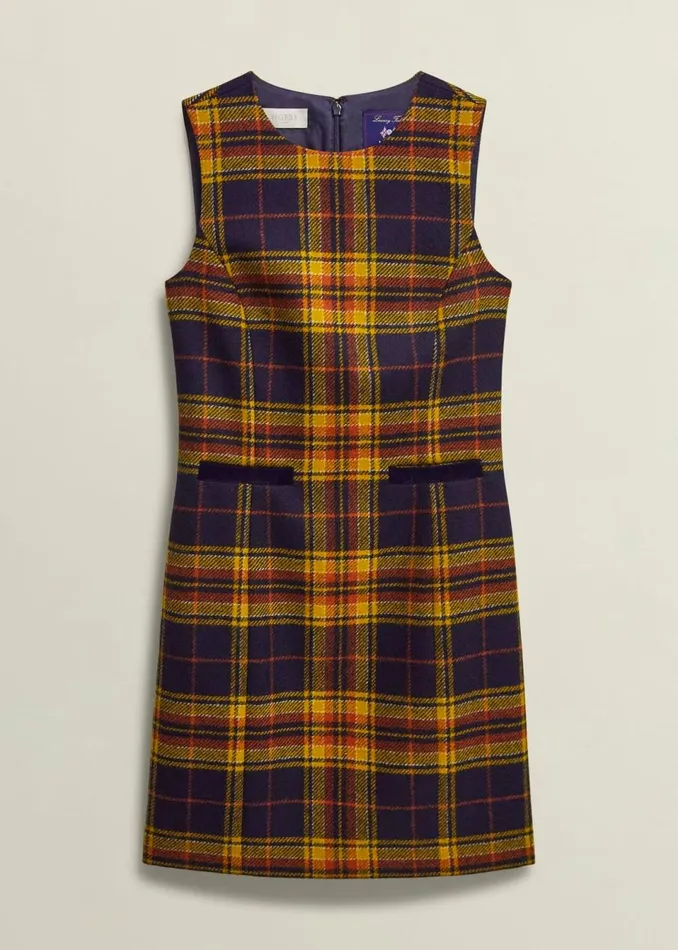 Women Dresses and Jumpsuits Hobbs Margot Wool Dress Navy Ochre
