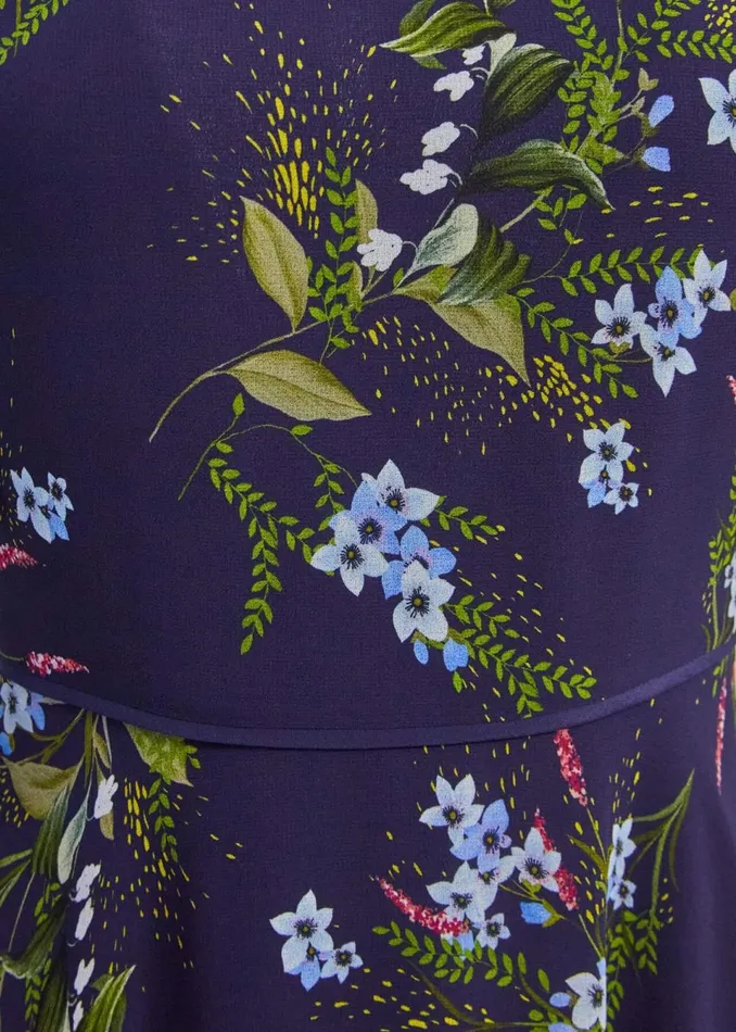 Women Dresses and Jumpsuits Hobbs Petite Callie Midi Dress Navy Multi