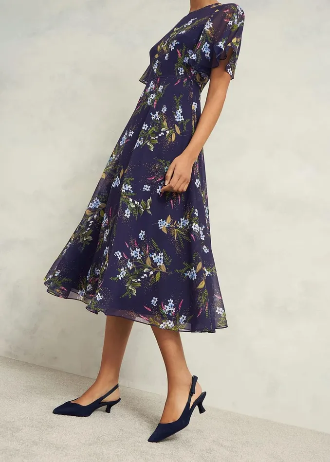 Women Dresses and Jumpsuits Hobbs Petite Callie Midi Dress Navy Multi