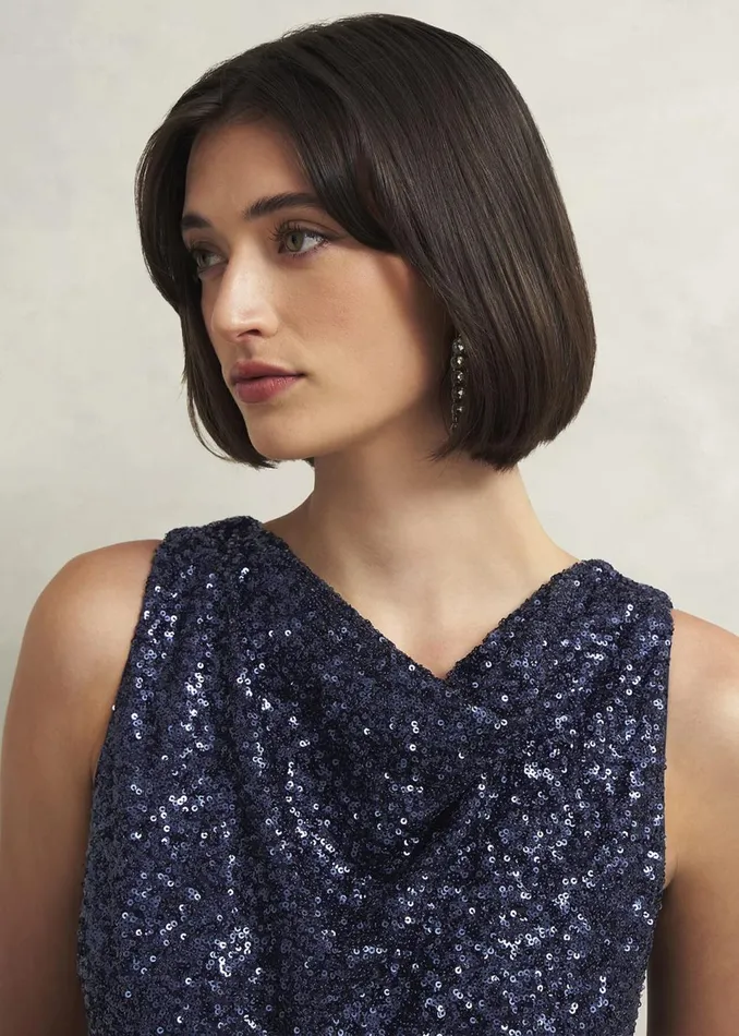 Women Dresses and Jumpsuits Hobbs Zuri Sequin Jumpsuit Midnight Navy