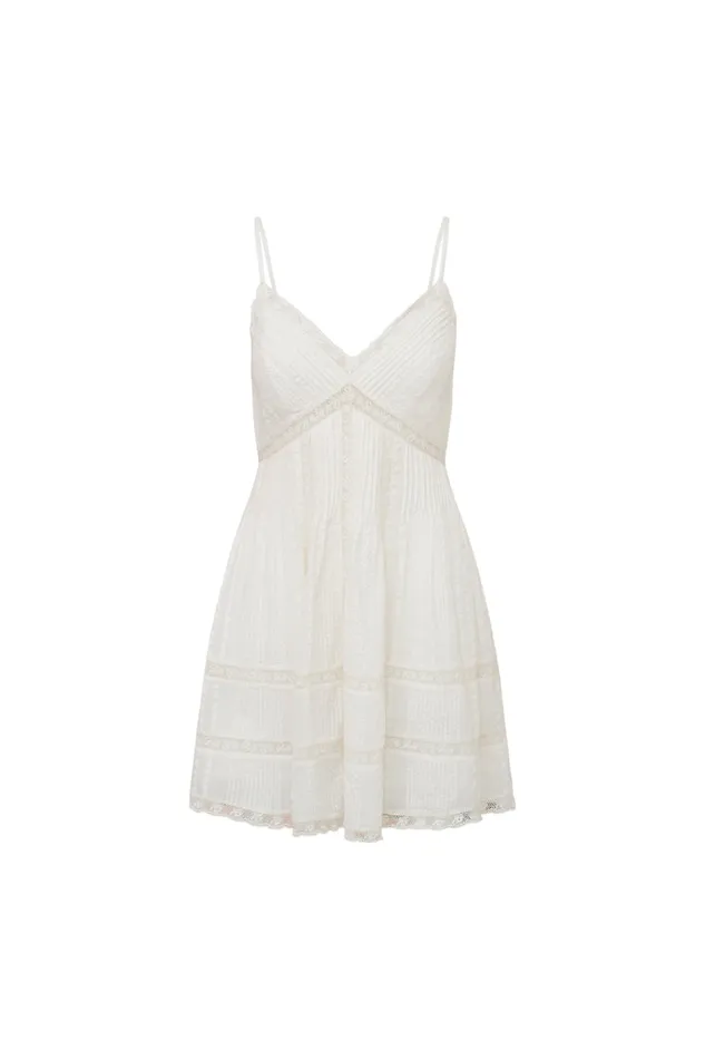 Women Dresses LoveShackFancy Docila Cotton Mini Dress White