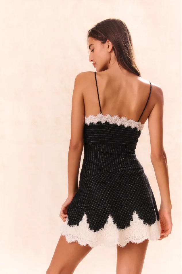 Women Dresses LoveShackFancy Teddi Pinstriped Mini Dress Night Shadow