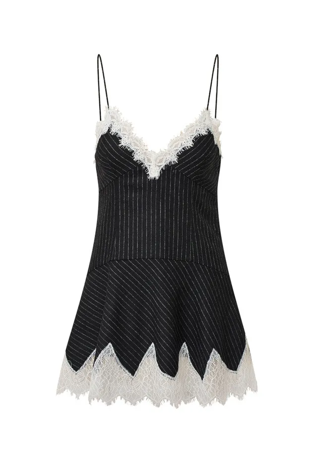 Women Dresses LoveShackFancy Teddi Pinstriped Mini Dress Night Shadow
