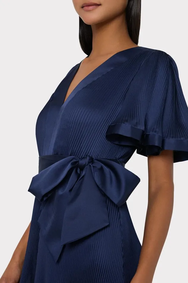 Women Dresses Milly Ellie Satin Pleated Mini Dress Navy Women Dresses Milly Ellie Satin Pleated Mini Dress Navy