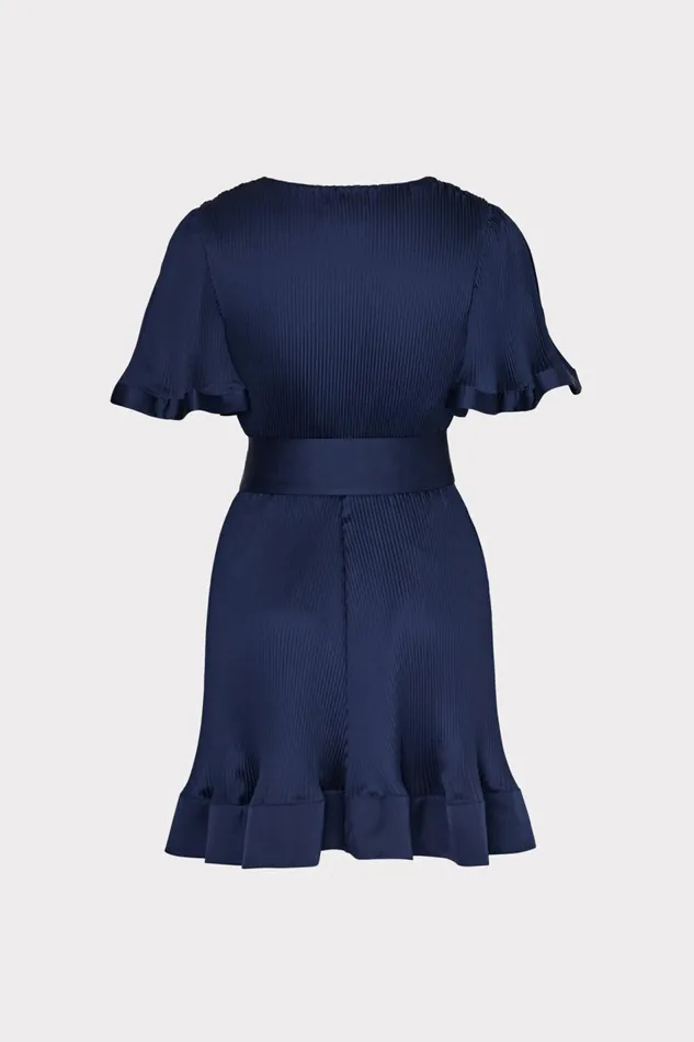 Women Dresses Milly Ellie Satin Pleated Mini Dress Navy Women Dresses Milly Ellie Satin Pleated Mini Dress Navy