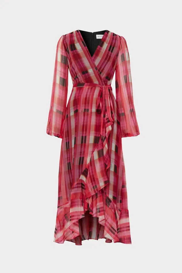 Women Dresses Milly Halley Prep Plaid Dress Red Multi