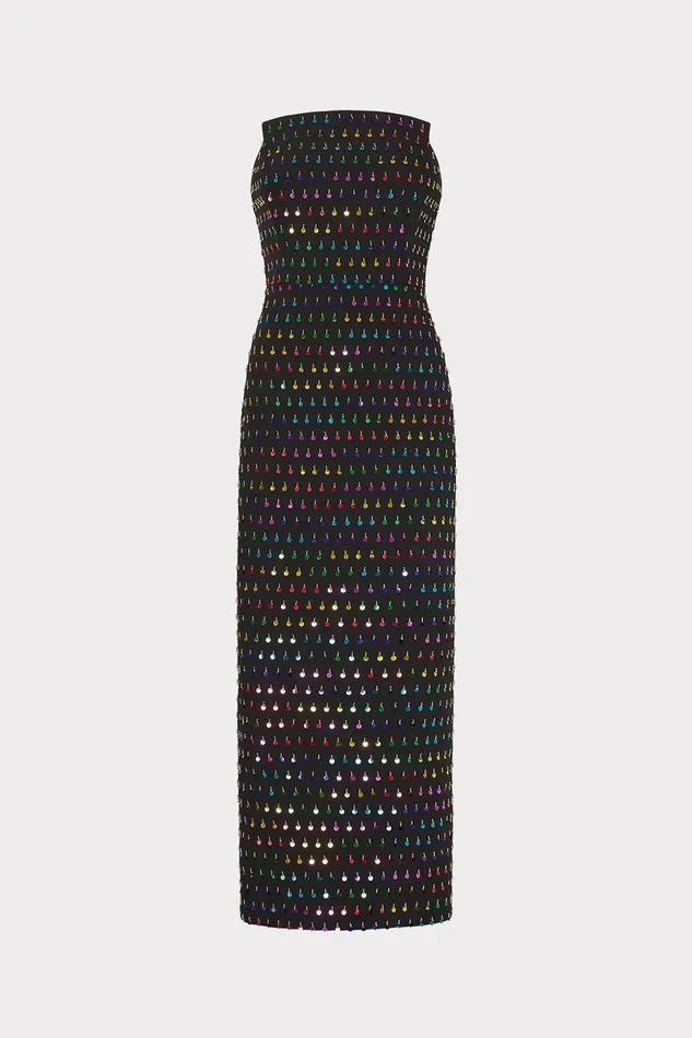 Women Dresses Milly Izabela Beaded Sequin Column Dress Blackrainbow