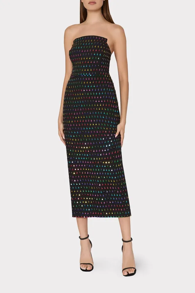 Women Dresses Milly Izabela Beaded Sequin Column Dress Blackrainbow Women Dresses Milly Izabela Beaded Sequin Column Dress Blackrainbow