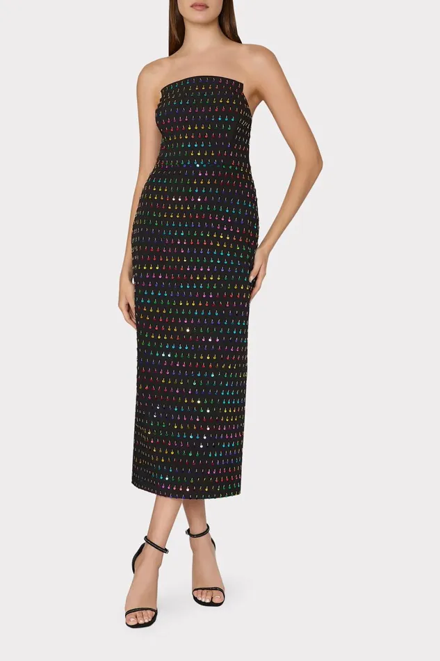 Women Dresses Milly Izabela Beaded Sequin Column Dress Blackrainbow Women Dresses Milly Izabela Beaded Sequin Column Dress Blackrainbow