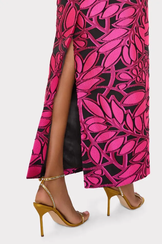 Women Dresses Milly Judith Pink Palm Jacquard Dress Pinkblack