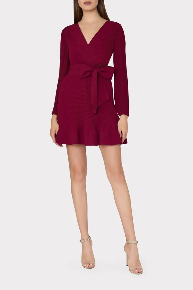 Women Dresses Milly Liv Pleated Dress Wine