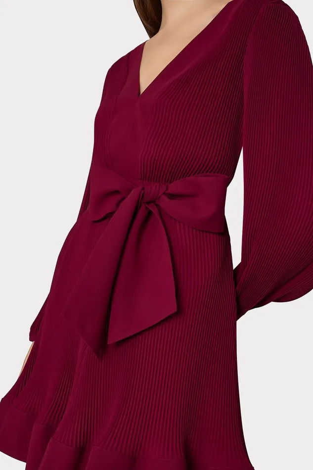 Women Dresses Milly Liv Pleated Dress Wine
