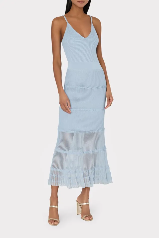 Women Dresses Milly Sheer Knit Cami Dress Light Blue