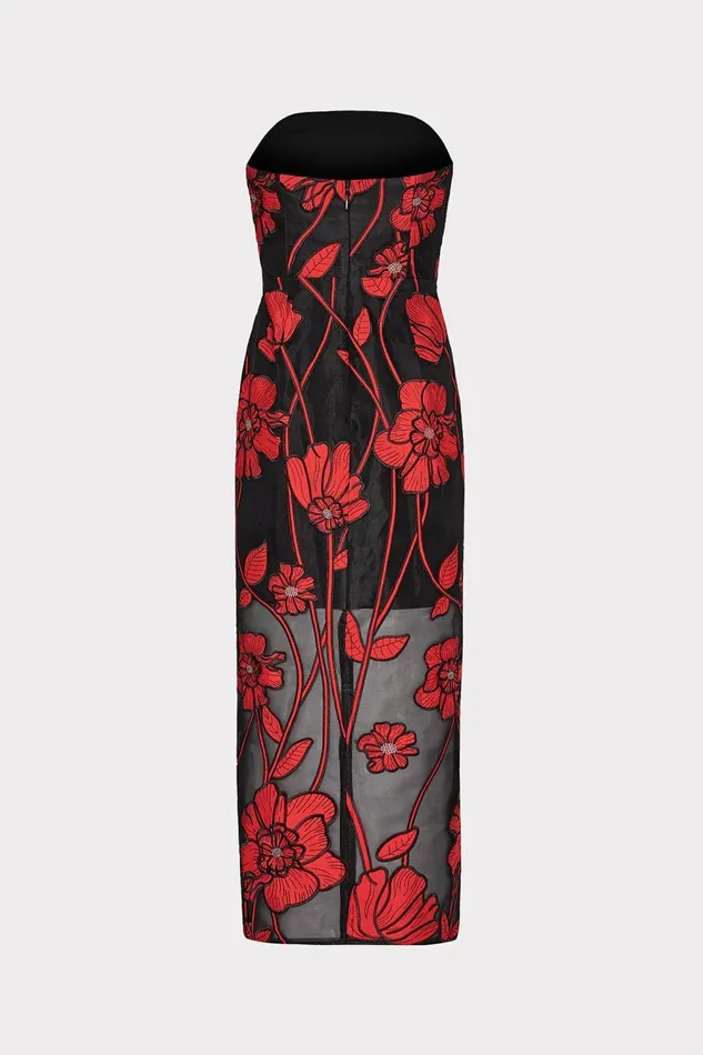 Women Dresses Milly Shiloh Grand Fleur Embroidered Dress Red Women Dresses Milly Shiloh Grand Fleur Embroidered Dress Red