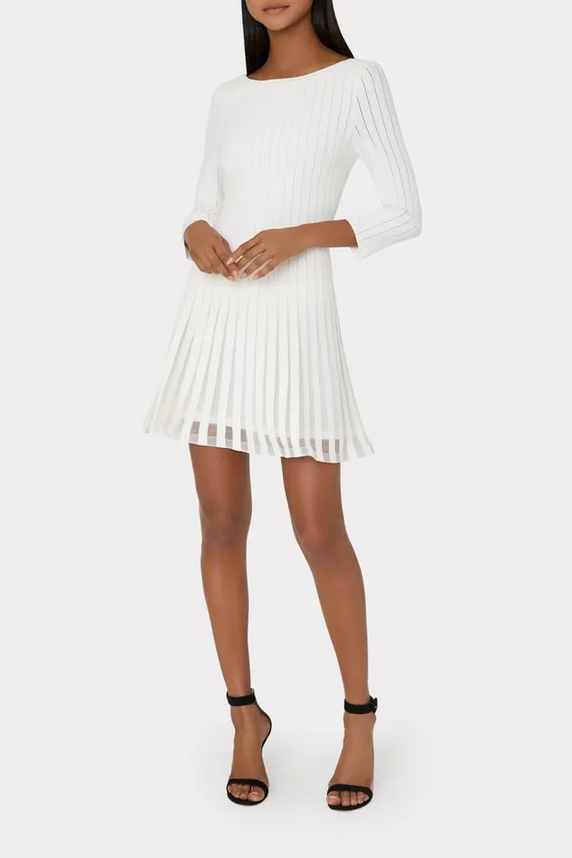 Women Dresses Milly Tabitha Sheer Godet Mini Dress Ecru Women Dresses Milly Tabitha Sheer Godet Mini Dress Ecru