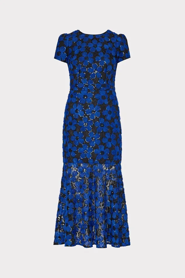 Women Dresses Milly Tahlia Tulle Embroidery Dress Cobaltblack